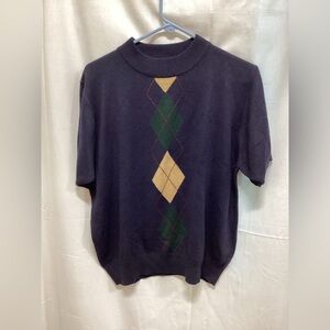 Navy Argyle Sweater